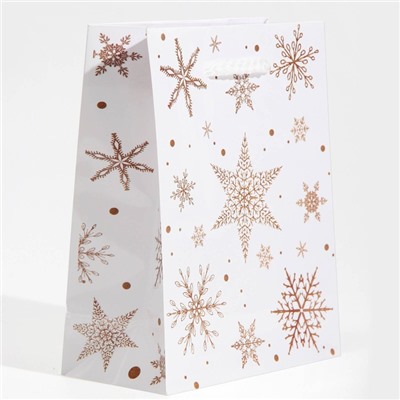 Пакет ламинированный вертикальный «Снежинки», S 11,5 × 14,5 × 5,5 см