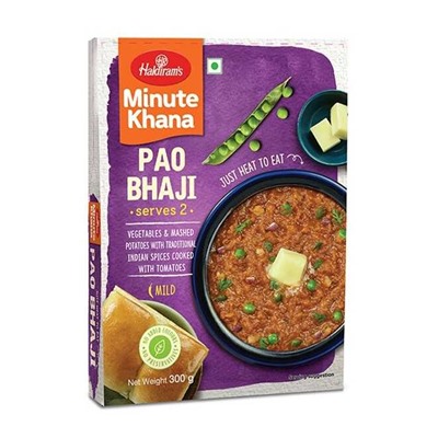 Готовое блюдо Пао Бхаджи Pao Bhadji картофельное пюре совощами и индийскими специями Haldiram's 300 гр