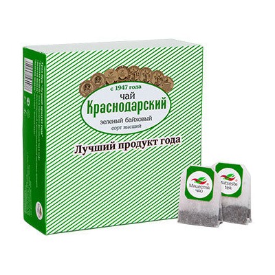 Чай Краснодарский зелёный в фильтр-пакетах 100шт