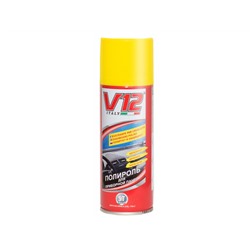 Полироль для  пластика автомобиля   "V12" антистатик, запах свежести лимон (200 мл) (Италия)