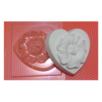 Пластиковая форма - БП 084 - Цветок на сердце