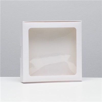 Коробка самосборная, белая, 21 х 21 х 3 см