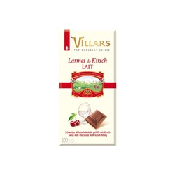 Шоколад Швейцарский Villars Молочный с вишнёвым бренди 100 гр