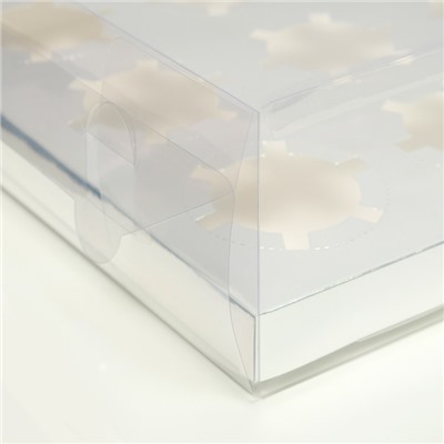 Коробка на 12 капкейков, серебро, 34,7 × 26,3 × 10 см