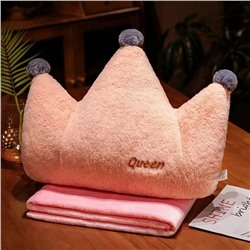 Подушка-одеяло розовая корона