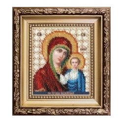 Набор для вышивания бисером Икона Божьей Матери Казанская 9х11 см
