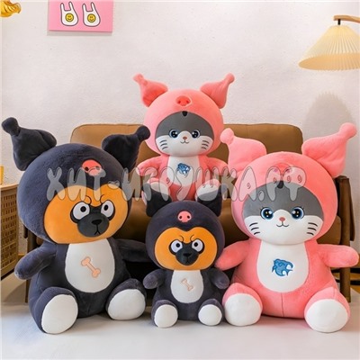 Мягкая игрушка Cat & Dog Kuromi 80 см (ВЫБОР ЦВЕТА) QY003-3, QY003-3_cat_pink, QY003-3_dog_black
