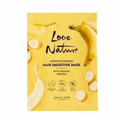 Укрепляющая маска-смузи для волос с органическим бананом Love Nature