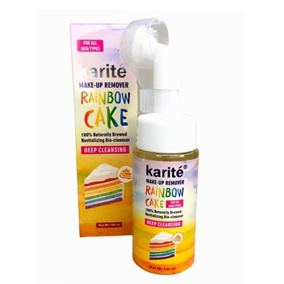 Пенка для умывания с щеточкой Karite Make Up Remover Rainbow Cake 150 ml
