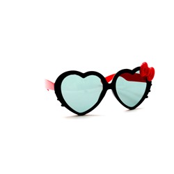 Детские солнцезащитные очки сердце-шипы черный красный бант