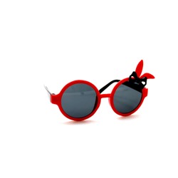 Детские солнцезащитные очки круглый заяц красный черный бант