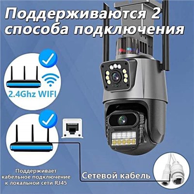 IP камера видеонаблюдения  поворотная VISUAL ANGLE CLOUD WiFi 360 4G 8MP 4K двойной объектив оптом