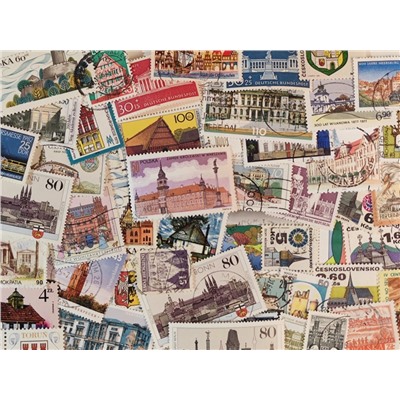 Набор различных марок, Архитектурные постройки (50 шт.)