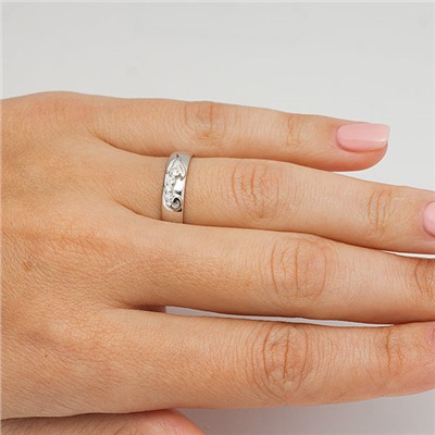 Обручальное кольцо с бесцветными фианитами - 569