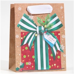 Пакет крафтовый вертикальный «Подарочек для тебя», S 12 × 15 × 5.5 см