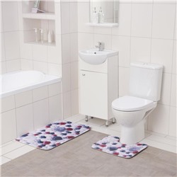 Набор ковриков для ванной и туалета Доляна «Цветная галька», 2 шт: 40×50, 50×80 см