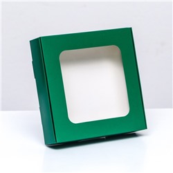 Коробка самосборная, зеленая, 13 х 13 х 3 см