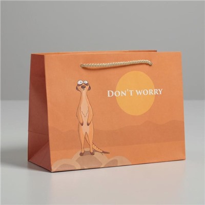 Пакет подарочный «Don not worry», 14,5 × 19,5 × 8,5 см