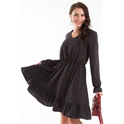 Платье Тайра (черное в белый горох) П1317-12