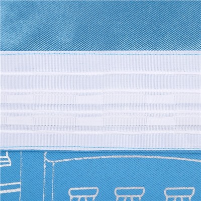 Портьера Этель «Ночной город» без держателя, цвет голубой, 110х260 см, блэкаут, 100% полиэстер