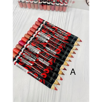 Набор карандашей для губ разных оттенков 12шт Miss Demi (набор А)