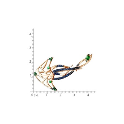 Позолоченная брошь "Воздушный змей"  - 948 - п