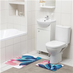 Набор ковриков для ванной и туалета Доляна «Контраст», 2 шт: 50×80, 40×50 см