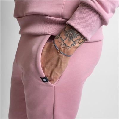 Спортивные штаны унисекс с этикеткой - розовые, размер L