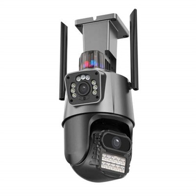 Поворотная IP-камера видеонаблюдения 8 Мп, 4K, два объектива, PTZ, Wi-Fi, сигнализация оптом