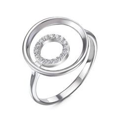 Серебряное кольцо с бесцветными фианитами - 1251