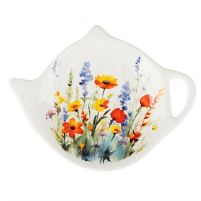 MILLIMI Полевые цветы Подставка под чайный пакетик, 12х8х1,5см, керамика
