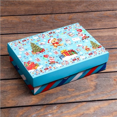 Подарочная коробка сборная "Зимушка", 21 х 15 х 5,7 см