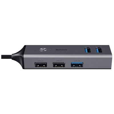USB-концентратор Baseus Cube HUB-Type-C 5 разъемов темно-серый