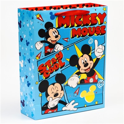 Пакет подарочный "Mickey Mouse", Микки Маус, 31х40х11,5 см