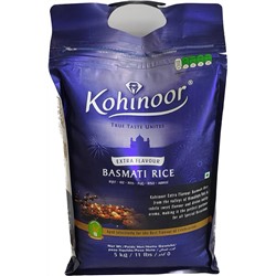 Рис басмати шлифованый Платиновая серия Extra flavour basmati rice Platinum range Kohinoor 5 кг