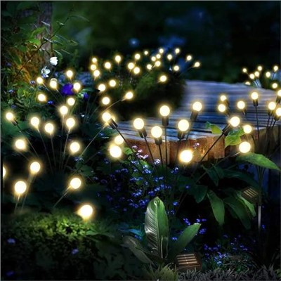Садовый светильник СВЕЧА 8 лампочек для двора, газона на солнечной батарее 2 шт
