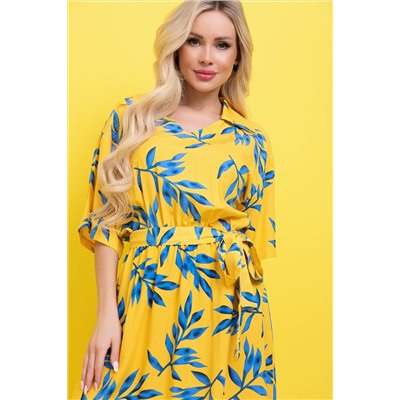 Платье "Имани" (желто-синее) П5926