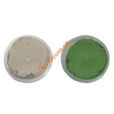 Космический песок МИКС песочный, зеленый + формочка (2 по 150 г) KP015SG, KP015SG