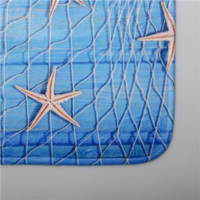 Набор ковриков для ванной и туалета Доляна «Морские звёзды», 2 шт: 40×45, 45×75 см