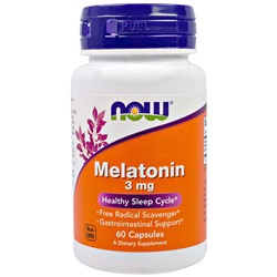 Мелатонин Melatonin 3 mg NOW 60 капс.