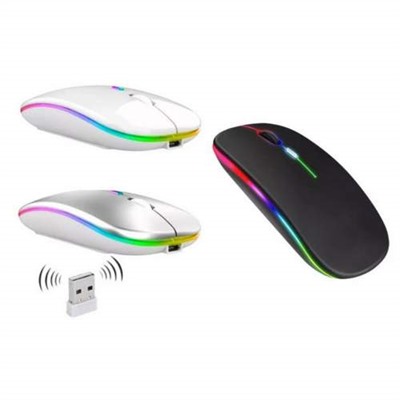 Беспроводная бесшумная компьютерная мышь с подсветкой RGB оптом