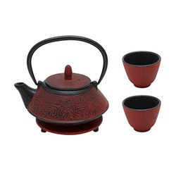 Чугунный чайный набор "Пекинская Осень",объем чайника  800 мл; объем чашки 150 мл