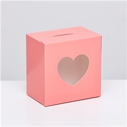 Коробка сборная, розовая, 10 х 10 х 6,5 см
