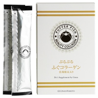 Коллагеновое желе с жемчужной пудрой для кожи GINZA TOMATO Purupuru Fugu Collagen Pearl Powder Included