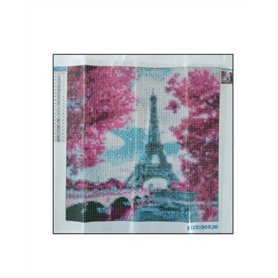 Алмазная мозаика картина стразами Эйфелева башня, 30х30 см