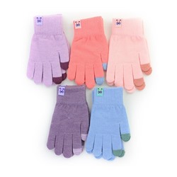 Подростковые перчатки Виктория 66 с начёсом сенсорные "touch gloves" 17,5 см.