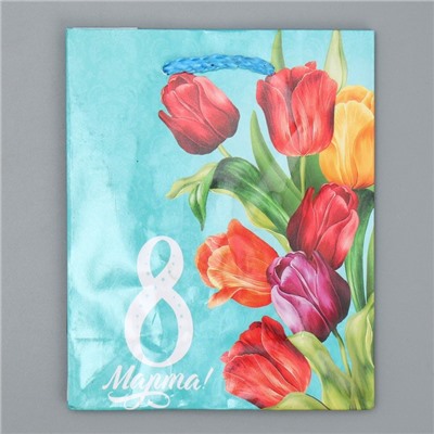 Пакет ламинированный вертикальный «Тюльпаны», S 12 × 15 × 5,5 см