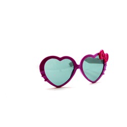 Детские солнцезащитные очки сердце-шипы сиреневый малиновый бант