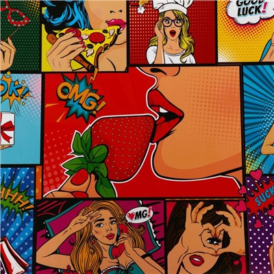 Бумага упаковочная глянцевая "pop art" ,2 листа , 50 × 70 см