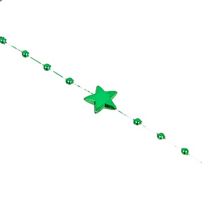 СНОУ БУМ Бусы декоративные, шары и звезды, 200см, пластик, цвет зеленый (А04)